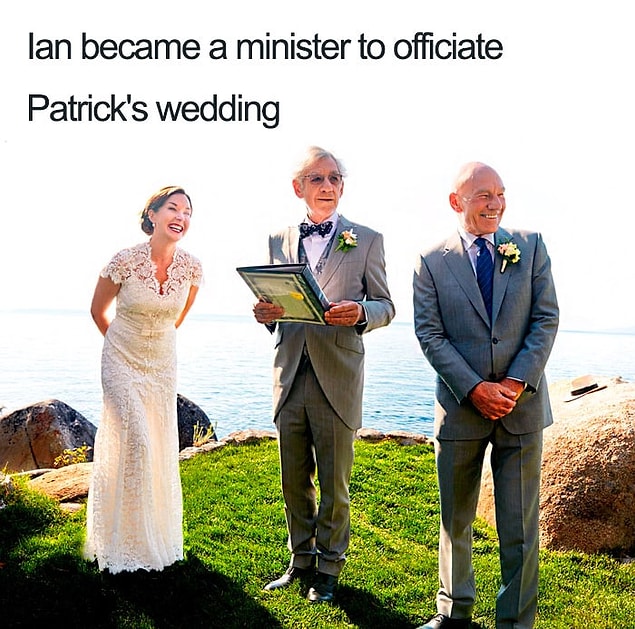 4. 77 yaşındaki Sir Patrick Stewart ve 78 yaşındaki Sir Ian McKellen'ın bromance'i o kadar güçlü ki hayat onlara güzel!