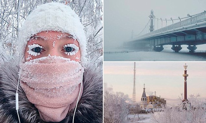 Sibirya'da -67 Dereceye Ulaşan Hava Durumunun Ortaya Çıkardığı Birbirinden Enteresan Görüntüler