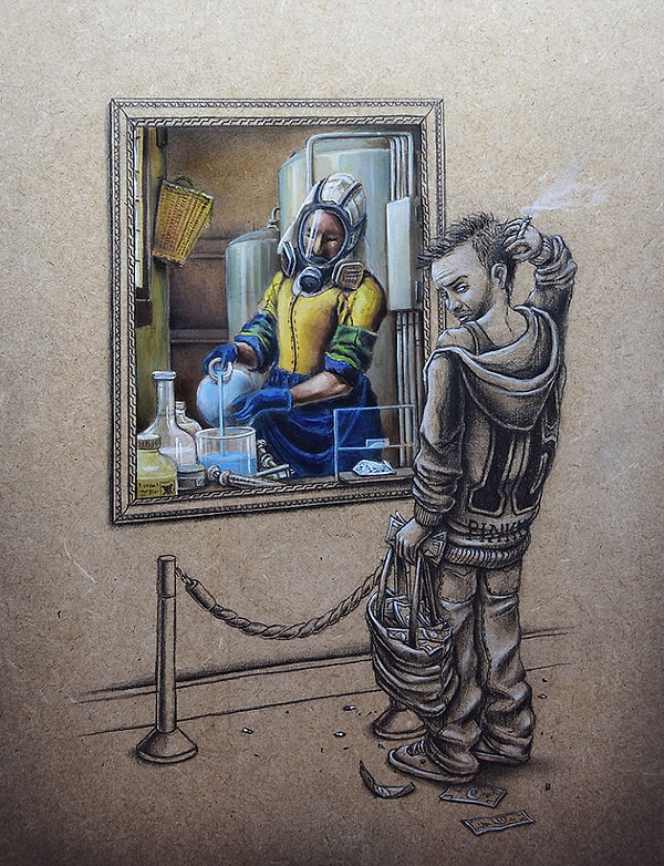 4. Девушка с мороженым ("Во все тяжкие" и Джесси Пинкмэн, "Молочница" Йоханнеса Вермеера)