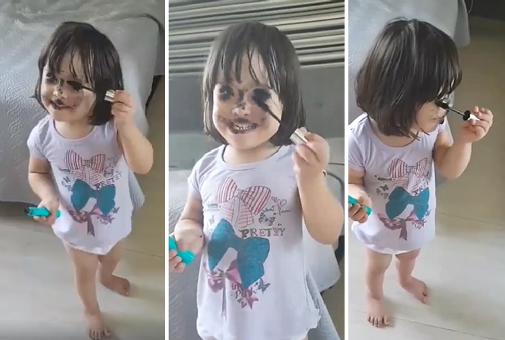 Annesinden Gördüğü Güzellik Hilesini Kendi Suratında Deneyen Ufaklık