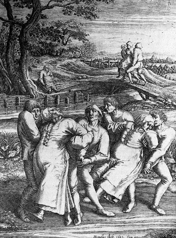 4. 1518'de 400 kişilik bir grubun dans vebasıyla ölene kadar dans etmesi