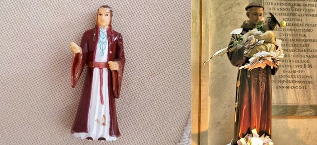 Brezilyalı yaşlı bir kadının yıllar boyunca dua ettiği Aziz Antoni biblosunun aslında Yüzüklerin Efendisi’nden Lord Elrond figürü olduğu ortaya çıktı.