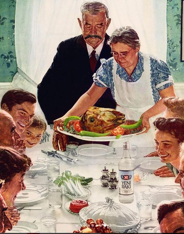 8. "Freedom from Want" by Norman Rockwell