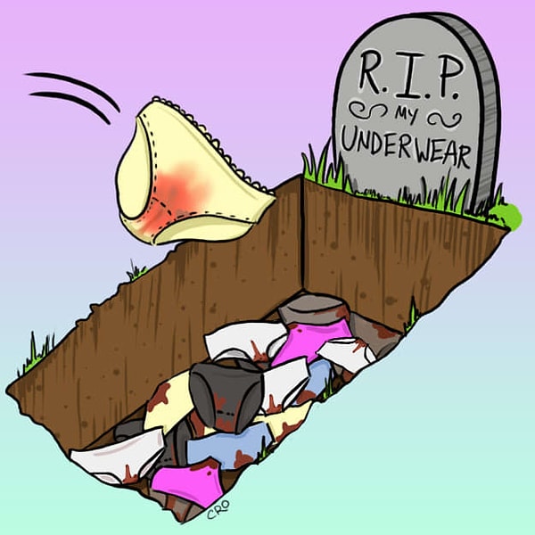 7. Заляпать все свое нижнее белье👌