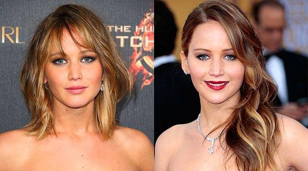 Jennifer Lawrence ise kısa modelini Emma Watson'ın aksine daha yoğun ve açık renk balyajla kullanırken, uzun saç modelinde yine açık tonlarda fakat daha hafif yoğunlukta kullanmayı tercih ediyor.