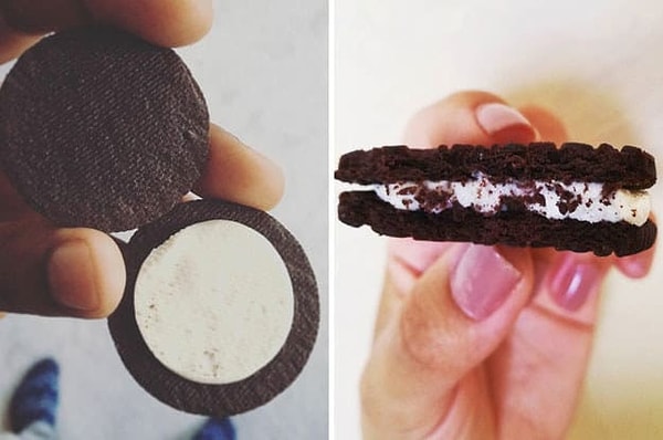 7. Делить печенье Орео на 2 части vs. есть стандартным методом