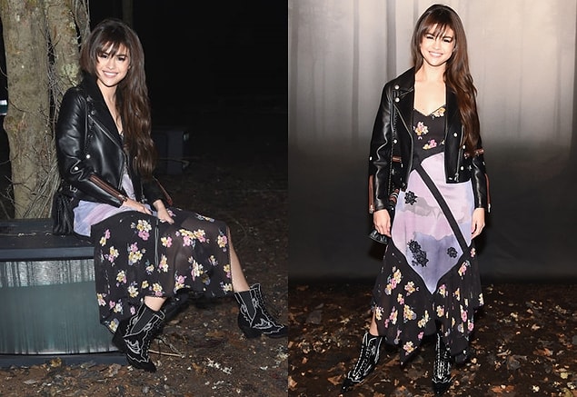 Genç pop starımız Selena Gomez ise etnik detaylı kombini ve uzun saçlarıyla 70'ler esintili bir stille defilelerin ön sıralarında yerini alırken...