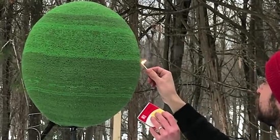 42 Bin Kibrit, Küre Şeklinde Bir Araya Getirilip Yakıldığında Ortaya Çıkan Alev Topu