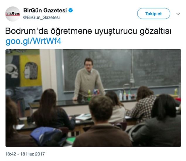 4. Öğretmen ve uyuşturucu kelimleri bir araya gelince tek bir kişi canlanıyor herkesin gözünde tabi