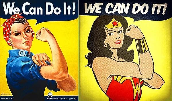 Ki meşhur poster yerine alternatif olarak Wonder Woman posteri de kullanılır sık sık.