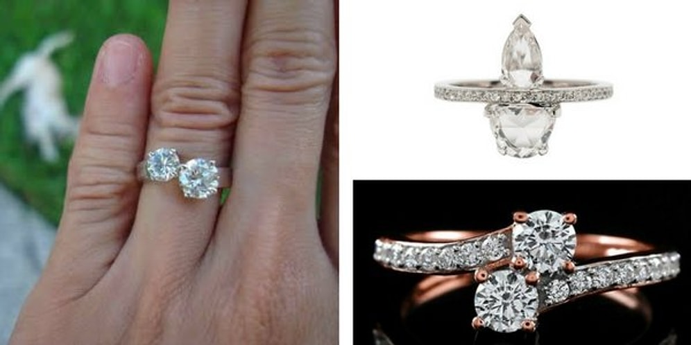 Для предложения кольца с одним камнем теперь недостаточно! В моде кольца с двойными камнями
