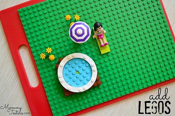 7. Lego veya cırt cırt kumaş ile hazırlanan tatil, okul, restoran temalı oyun tahtası