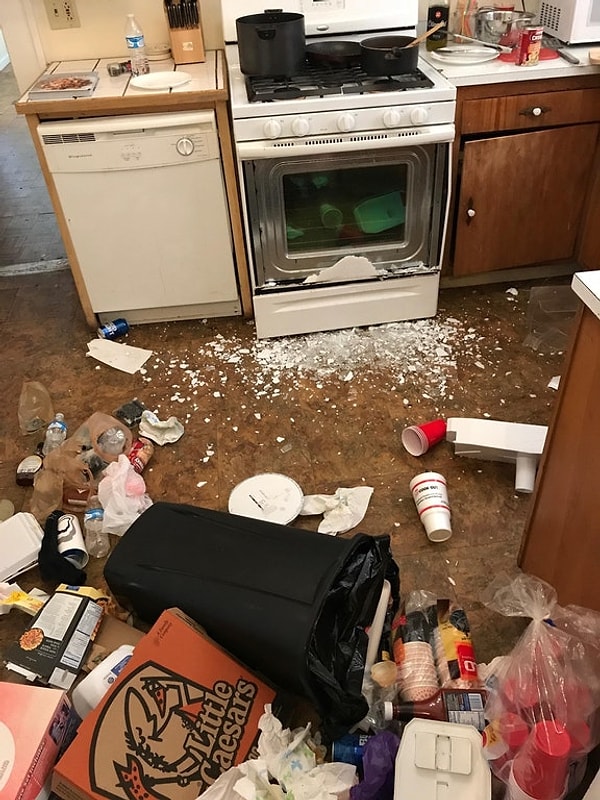 6. "Вчера в три часа ночи друг пытался сготовить себе поесть. Как видите, он был пьян в доску"