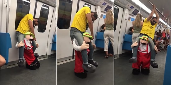 Metroda Kostümüyle Sarhoş Numarası Yaparak İnsanların Yüzünde Kocaman Bir Gülümseme Bırakan Adam