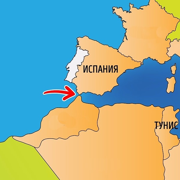 4. Гибралтарский пролив отделяет Испанию от...