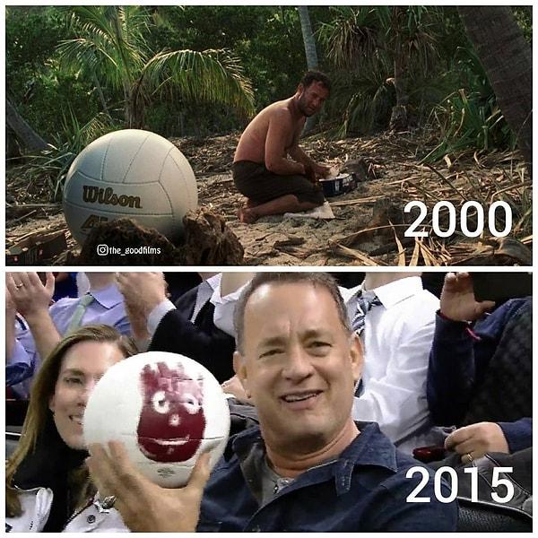 18. 15 yılın ardından eski dostu Wilson'a kavuşan Tom Hanks.