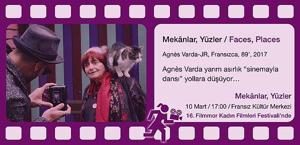 14. Bizlerle buluşmaya yeryüzünün her yerinden gelen onlarca kadın sinemacı var. Agnes Varda’nın kedili maketi var.