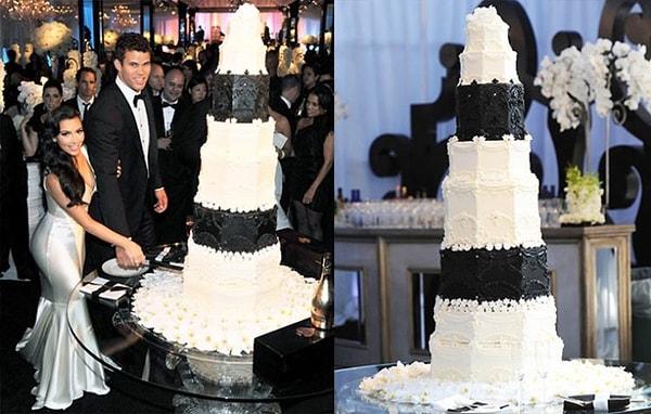 7. Kris Humphries ve Kim Kardashian'ın siyah ve beyaz pastası