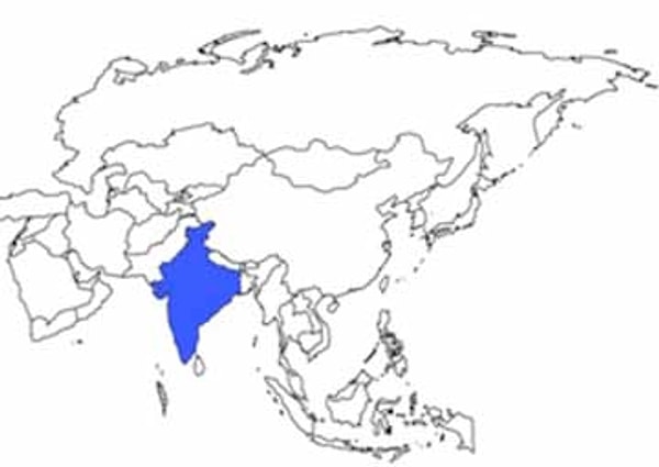 1. Какая страна выделена на карте?