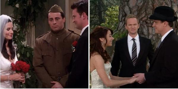 9. Chandler ve Monica da Marshall ve Lily gibi en iyi arkadaşları tarafından evlendirildi.