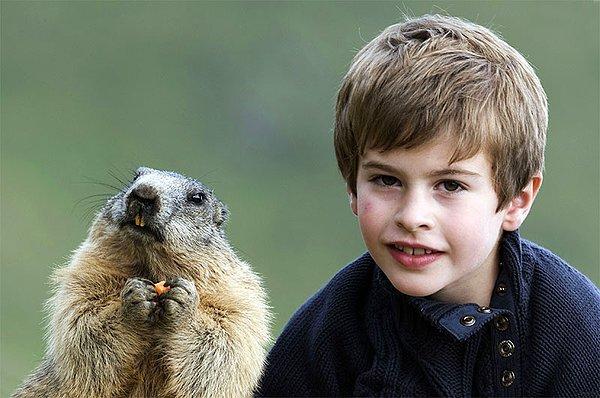 4. 8 yaşındaki Avusturyalı Matteo, marmotlarla arkadaşlığıyla tanınmıştı.
