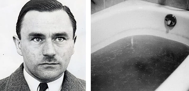 İngiltere'de “Asit Banyosu Katili” olarak bilinen John George Haigh, kurbanlarını sülfürik asit içinde çözdürüyordu.