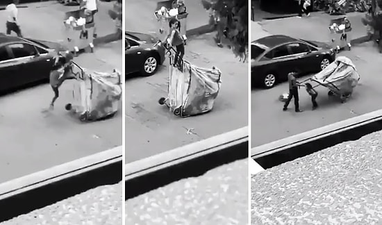 Hayatı Gibi Ağır Yükle Dolu Arabasını Yere Eğmekte Zorlanan Çocuğa Yardımcı Olan Güzel İnsan