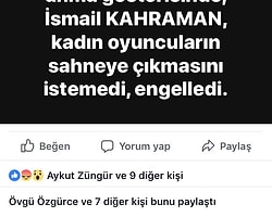 18 MART İÇİN HAZIRLANAN TİYATRO GÖSTERİLERİNDE KADIN OYUNCU ÇIKMAMASINA KARAR VERİLDİ.