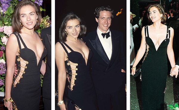 8. Платье с булавками Элизабет Херли