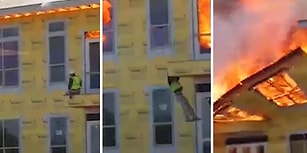 Yanan Binada Mahsur Kalan İnşaat İşçisinin İzlerken Ödünüzün Patlayacağı Korku Dolu Anları