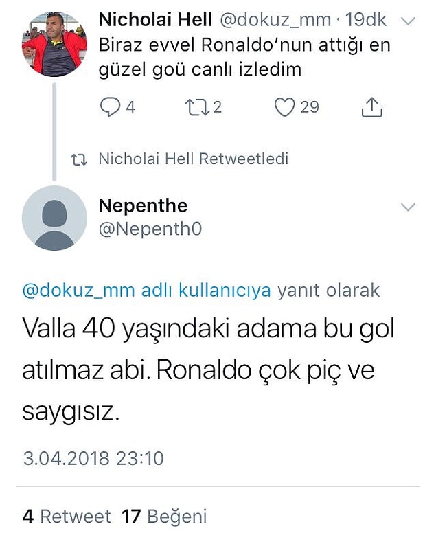 3. Ronaldo sen ne pislik bir adammışsın!