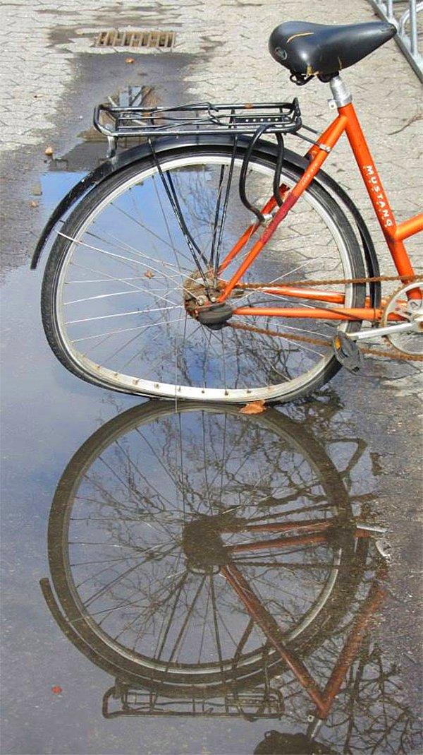 16. "Geçen gün bu bisikleti buldum ama bana gerçeği sorgulatıyor. Yamulmuş mu sağlam mı bilemedim?"