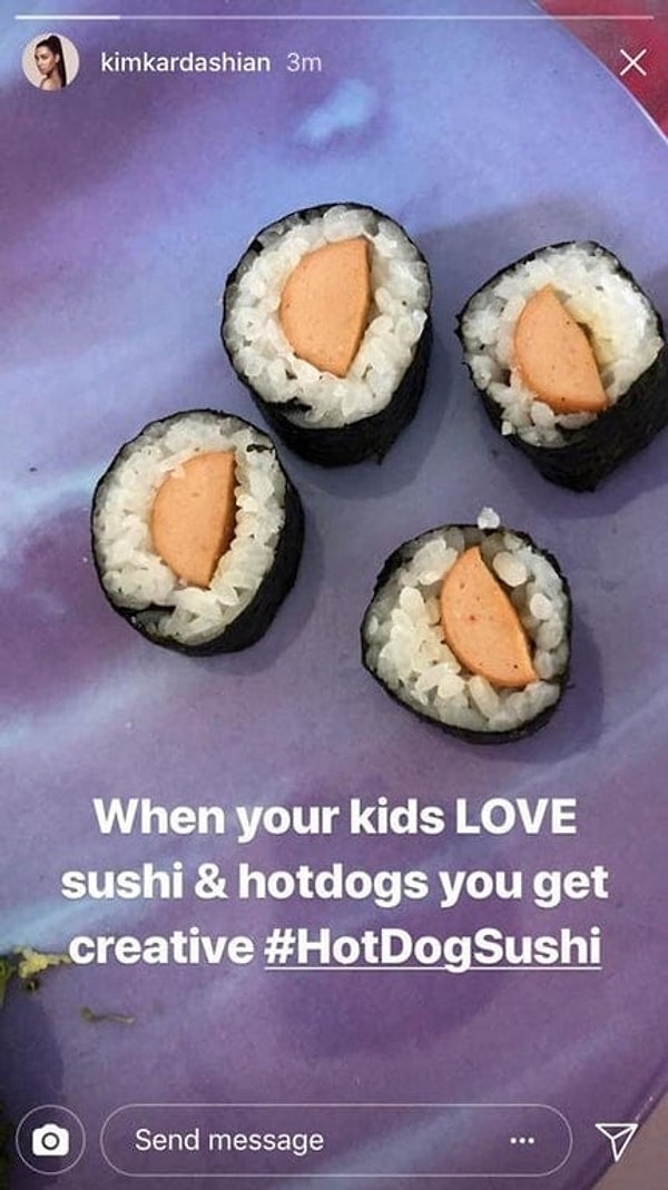 6. Пожалуй, это худшее из всего того, что успела натворить семейка Кардашян. Суши-хот-доги, хот-дог-суши? Как вообще называть это безобразие?