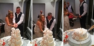 Düğün Pastası Kesen Damadın Kendinden Geçip Pastayı Murdar Ettiği Anlar