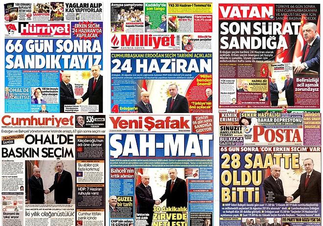 Hangi Gazete, Nasıl Manşet Attı? 24 Haziran'daki Erken Seçim İlk Sayfalarda