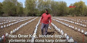 Yozgatlı Çiftçinin Kendine Özgü Sera Yöntemi: Su Bidonlarından Düşük Maliyetli Sera Etkisi