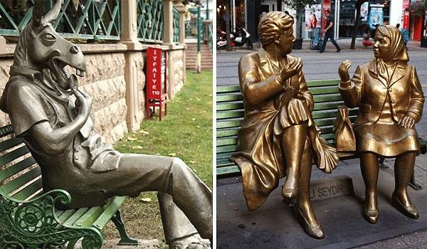10. Tam bir heykel cenneti olan Eskişehir'de bol bol selfie çekin. Özellikle 'Dedikodu Yapan Teyzeler' ve 'Çekirdek Çitleyen Eşek' heykeli çok popüler.