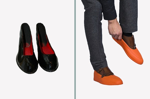 Советские галоши слева: $30 (1960-е) | Галоши Sweem справа: $100 (2018)