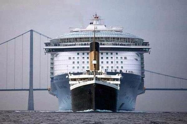 5. Günümüz yolcu gemisi ve Titanik.
