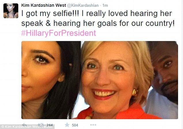 Amerika'da son seçimler çetin geçmişti, hatırlarsanız. Pek çok ünlü gibi, Kim Kardashian ve eşi Kanye de Hillary'ye desteklerini göstermişlerdi.