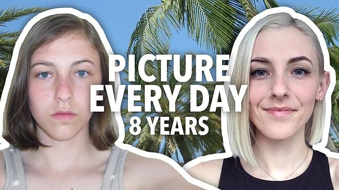 8 Yıl Boyunca Her Gün Selfie Çeken Kadının İnanılmaz Değişimi