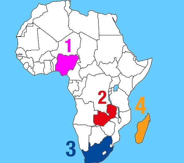 3. Hadi bakalım, Madagaskar hangi numaralı bölgede bilebilecek misin?