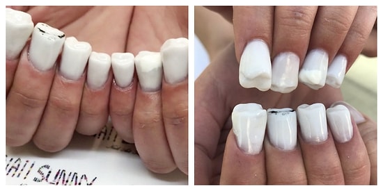 "Да или нет?" - московский мастер создал самый странный маникюр с ногтями в форме зубов!