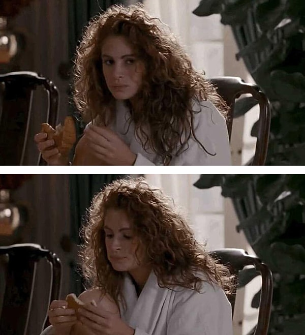 12. В "Красотке" круассан за секунду чудесным образом превращается в оладушек