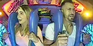 Bindiği Slingshot'ta Korkudan Gözleri Açık Bir Şekilde Bayılan Adam