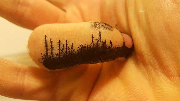 14. Parmaklardan çıkan muhteşem orman tablosu.