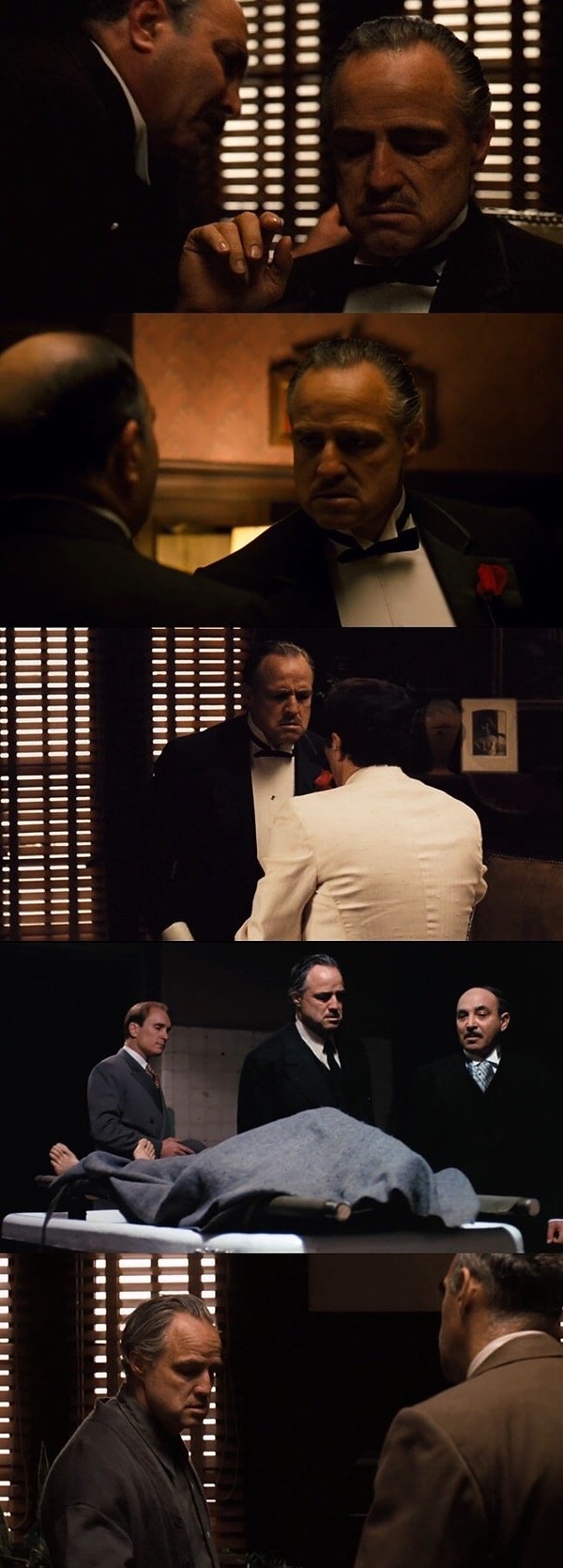 14. Во время съёмок фильма "Крёстный отец" оператор Гордон Уиллис делает так, чтобы во время решения семейных вопросов глаз дона Вито Корлеоне не было видно, так как по его мнению так герой выглядит более устрашающе.