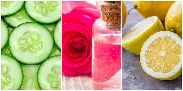 2. Огурец, розовая вода и лимон