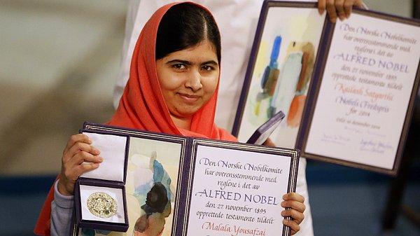 Pakistan'da verdiği eğitim mücadelesi sebebi ile Taliban'ın hedefi haline gelen ve Nobel Barış Ödülü'ne layık görülen Malala Yousafzai de listede yerini aldı.