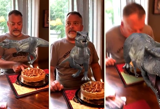 Snapchat'in Dinozor Filtresi Yüzünden Komik Duruma Düşen Adam